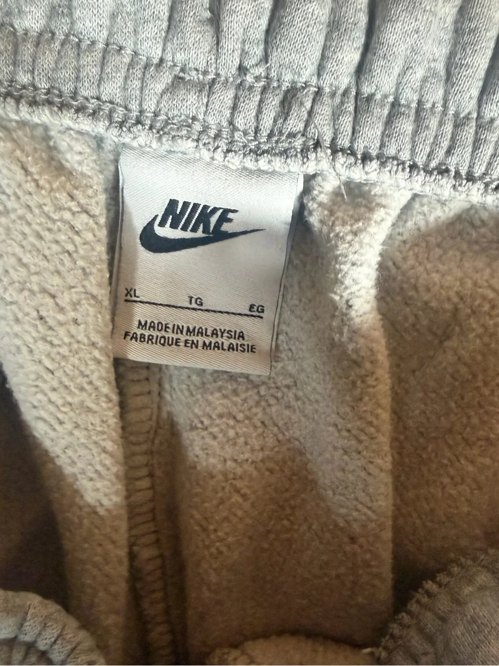 Nike Light Gray Fleece Joggers with White Logo